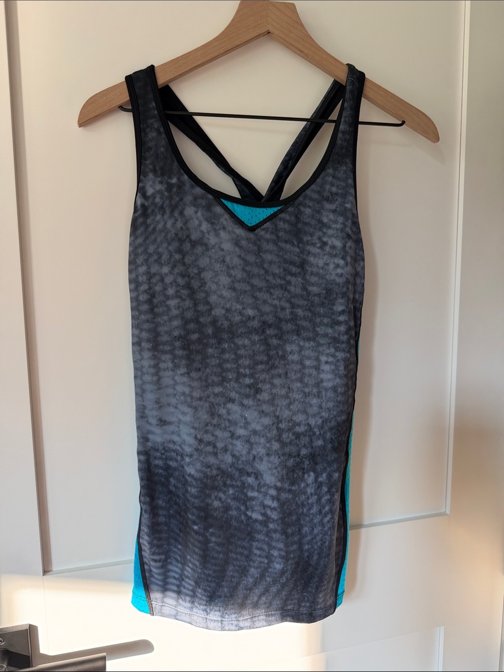 Pelagic Teal Athletic Tank with Gray Trim